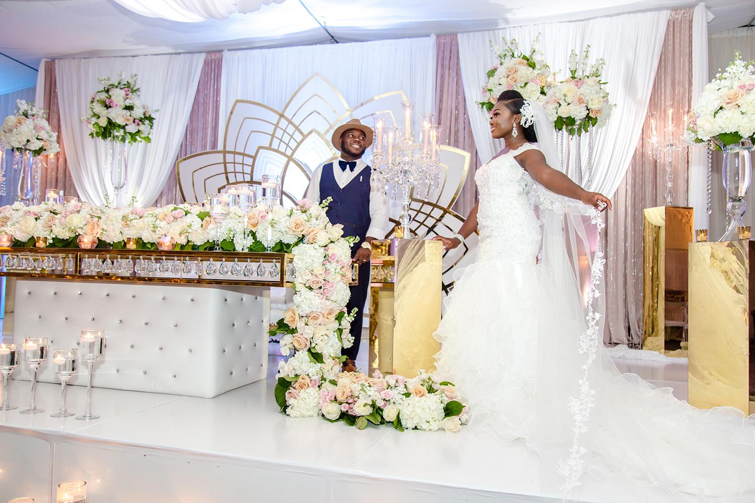 gold luxury wedding decor - royal luxury events - florist