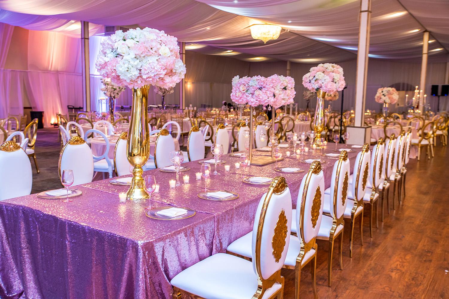 gold luxury wedding decor - royal luxury events - florist