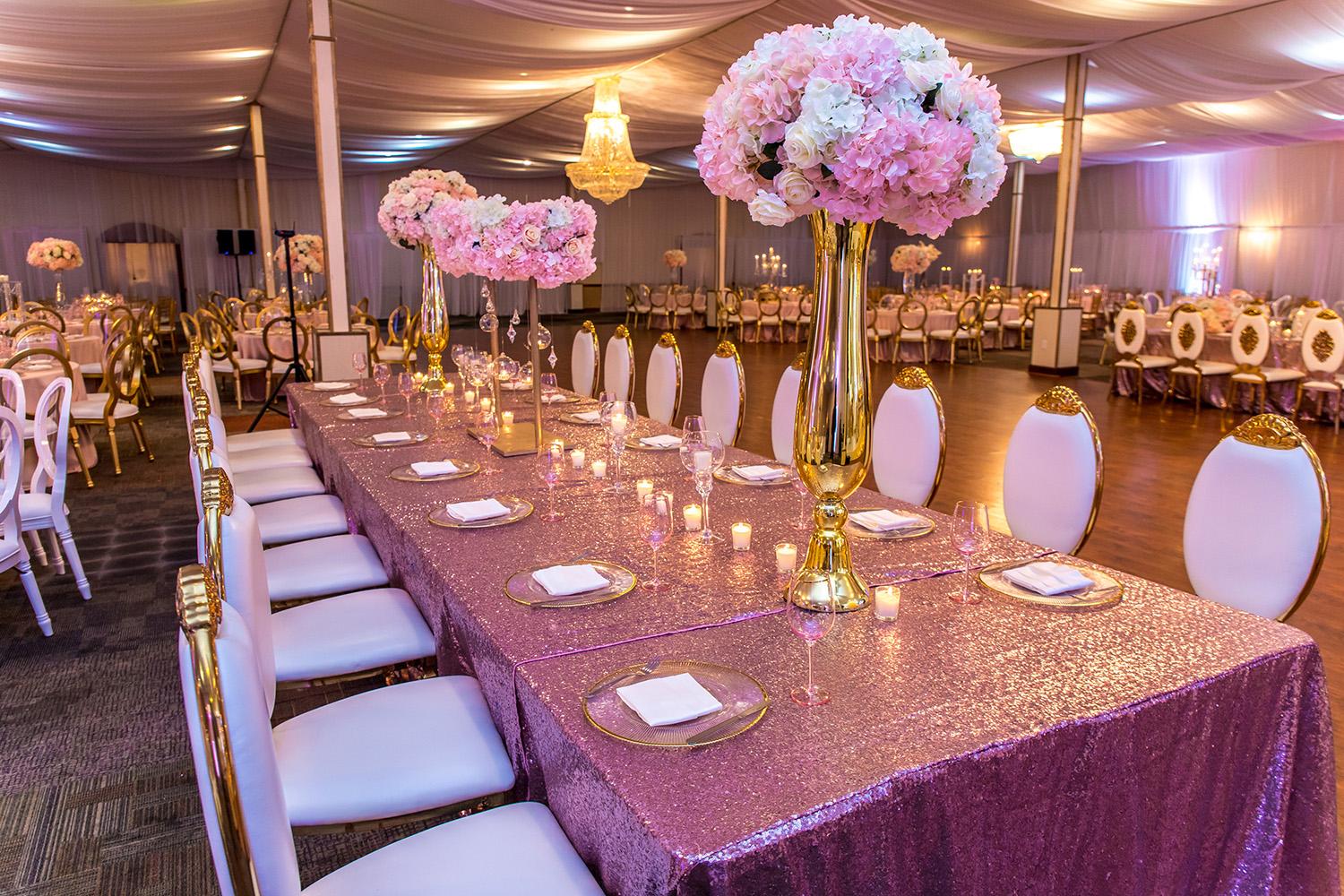 gold luxury wedding decor - royal luxury events - florist