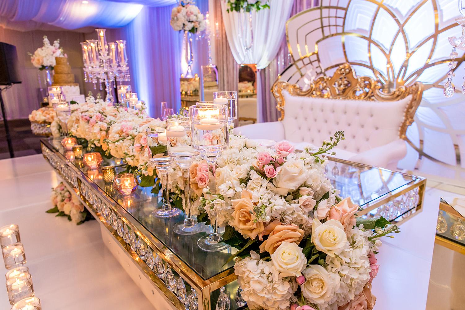 gold luxury wedding decor - royal luxury events - florist