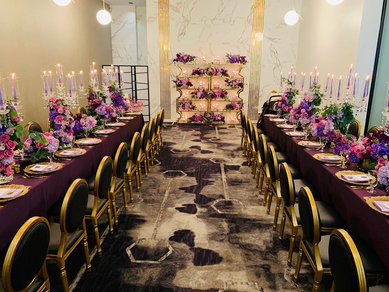 purple pink wedding at 51fifteen in houston - royal luxury events - 21