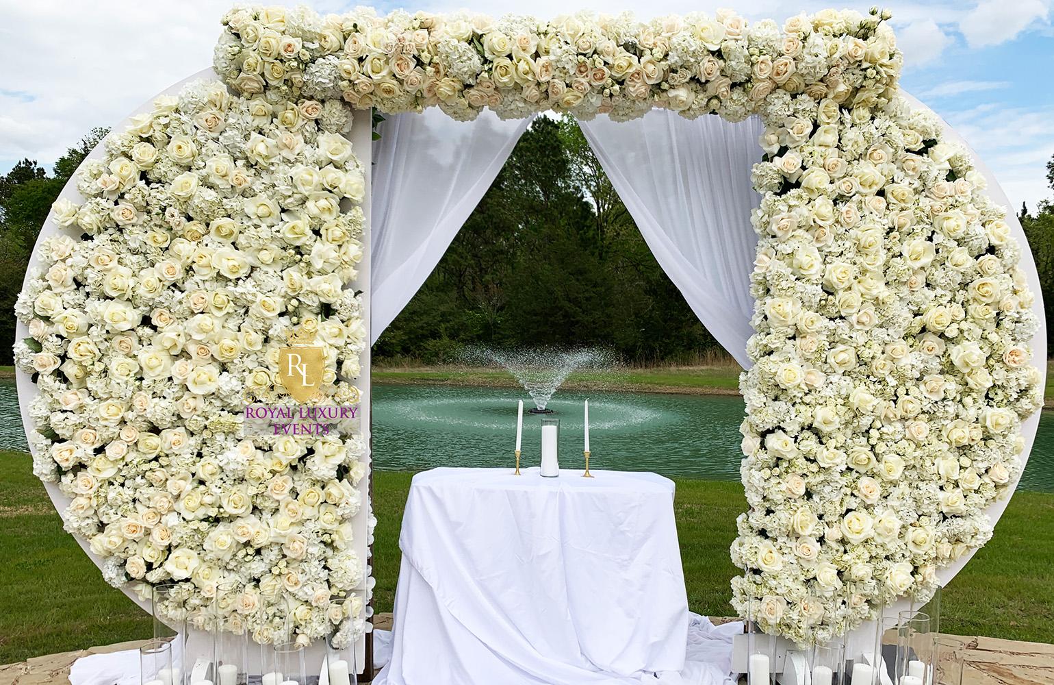 floral backdrop arch - florist in houston, texas