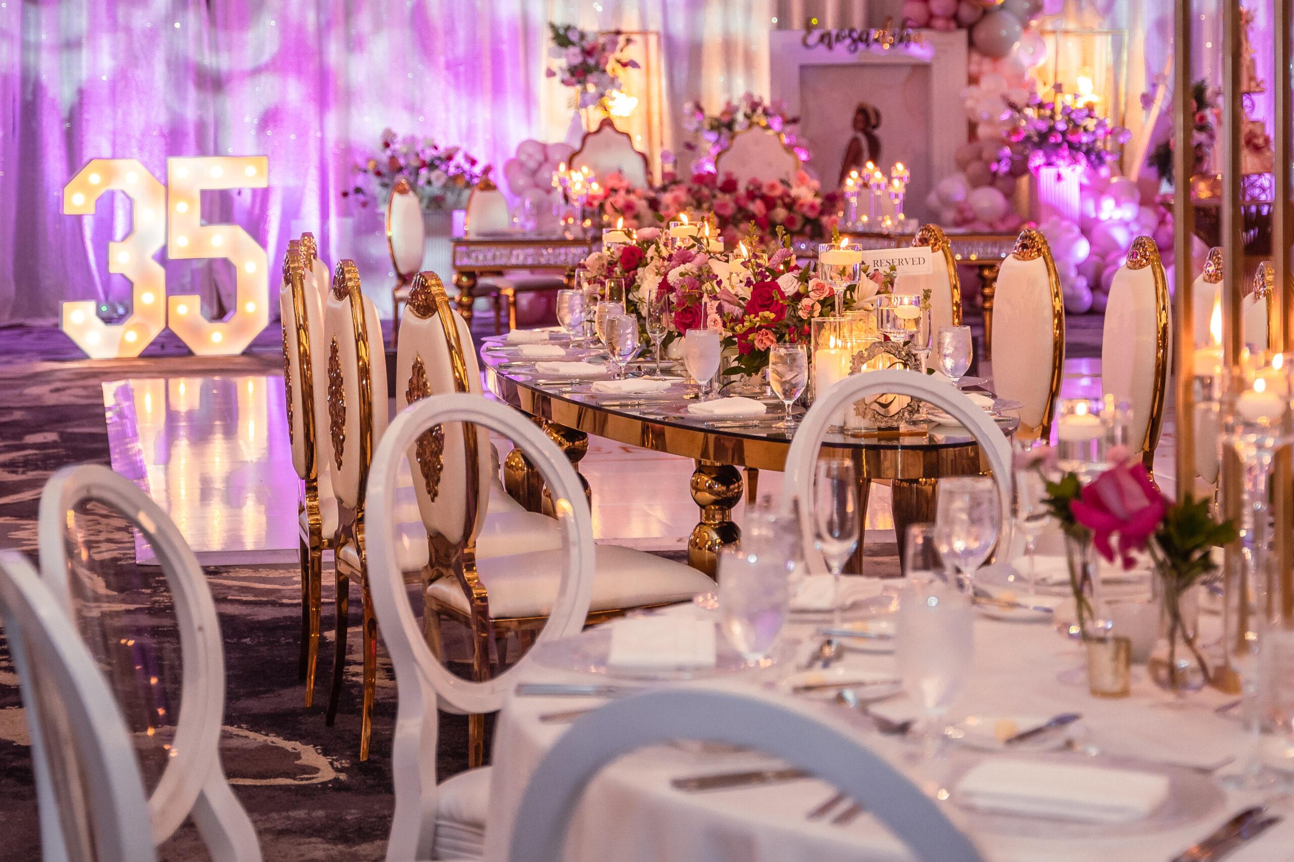 social events, birthday decor, parties, bridal showers, luxury events