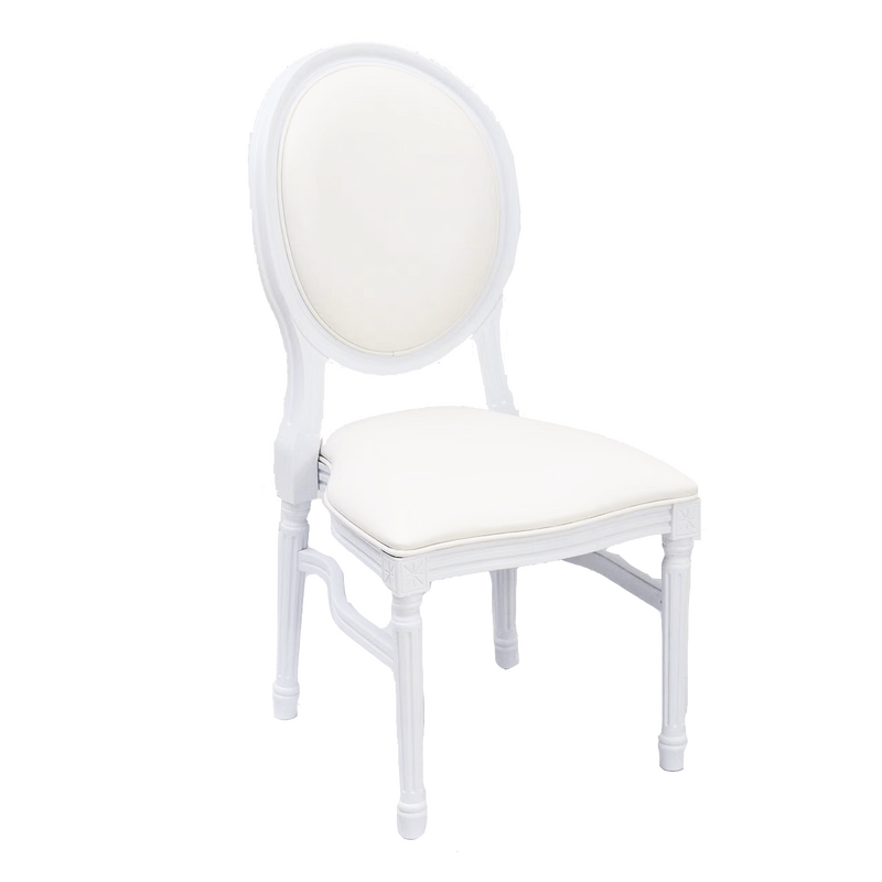 White King Louis XVI Dining Chair with Solid Back Cushion