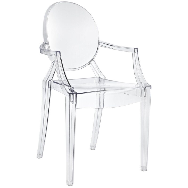Modern Clear Ghost Chair with Arms