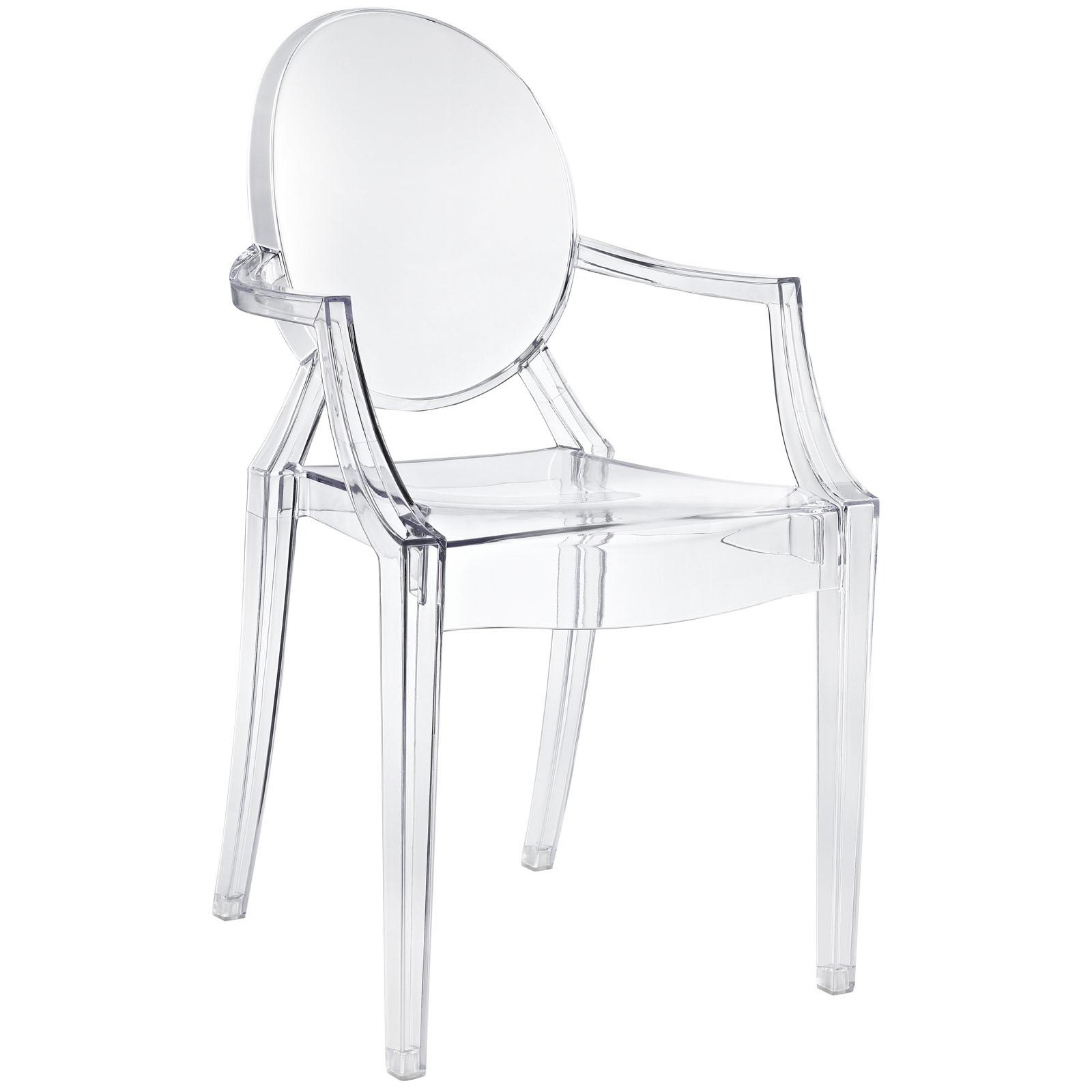Modern Clear Ghost Chair with Arms