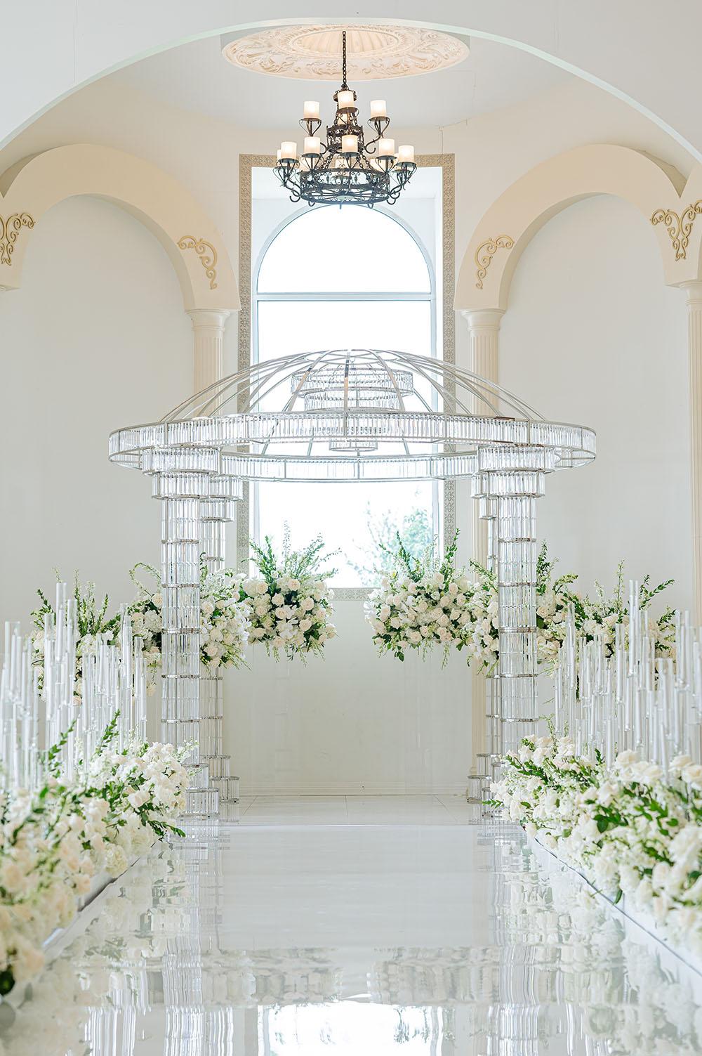 wedding at the citadel houston - ceiling decor - ceremony decor - florist