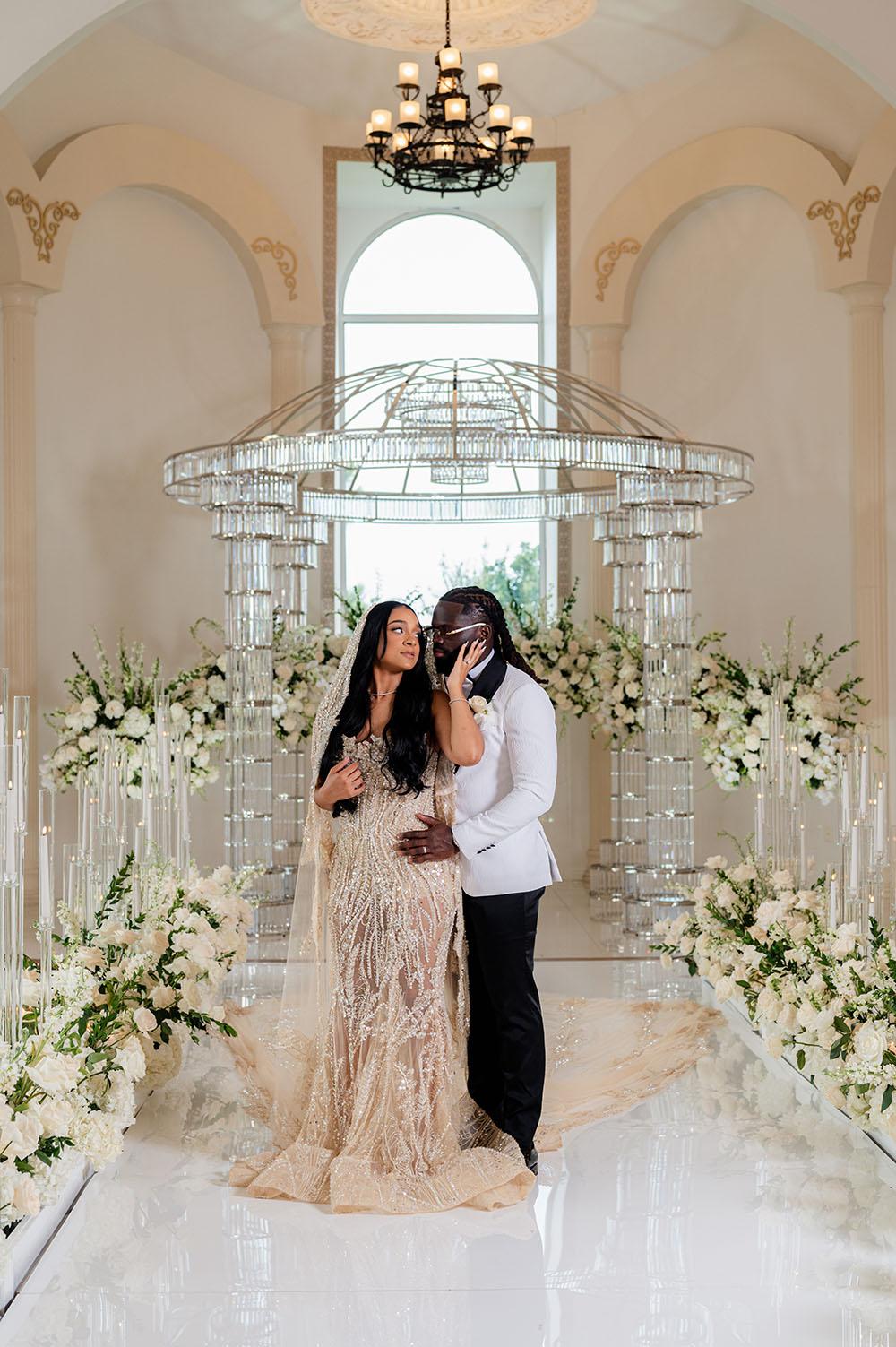 wedding at the citadel houston - ceiling decor - ceremony decor - florist