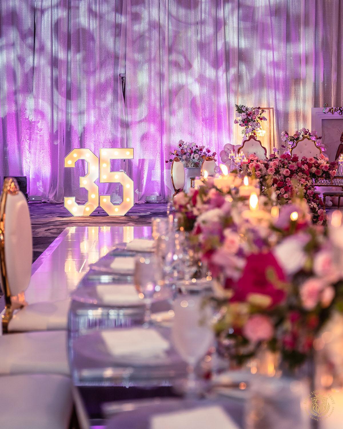 tall pink floral centerpieces - florist in houston, texas - post oak hotel - houston event designer - houston florist