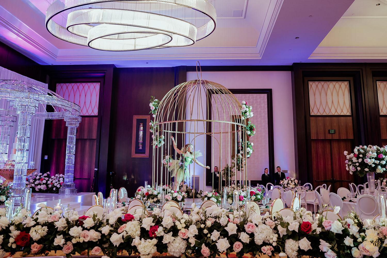 floral designer in houston - ivory flowers - pink flowers - floral runner