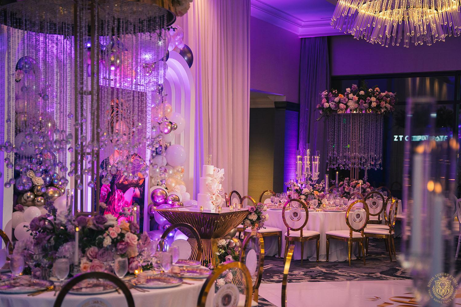 gold chair rentals - gold cake table - cake table display - backdrop draping - upscale birthday decor - post oak hotel