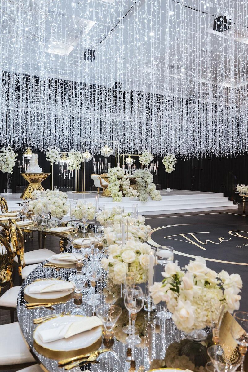luxury wedding stage, sweetheart table decor, floral runner, white wedding flowers, florist, floral design, wedding cake table