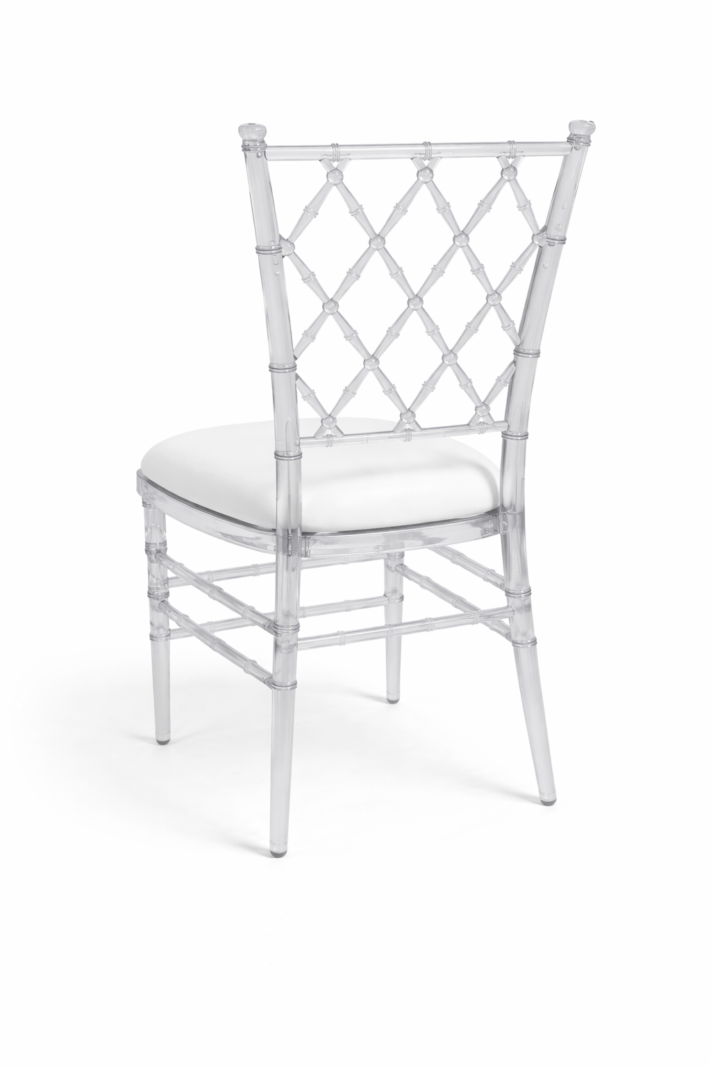 Clear Diamond Lattice Ghost Chair with Cushion