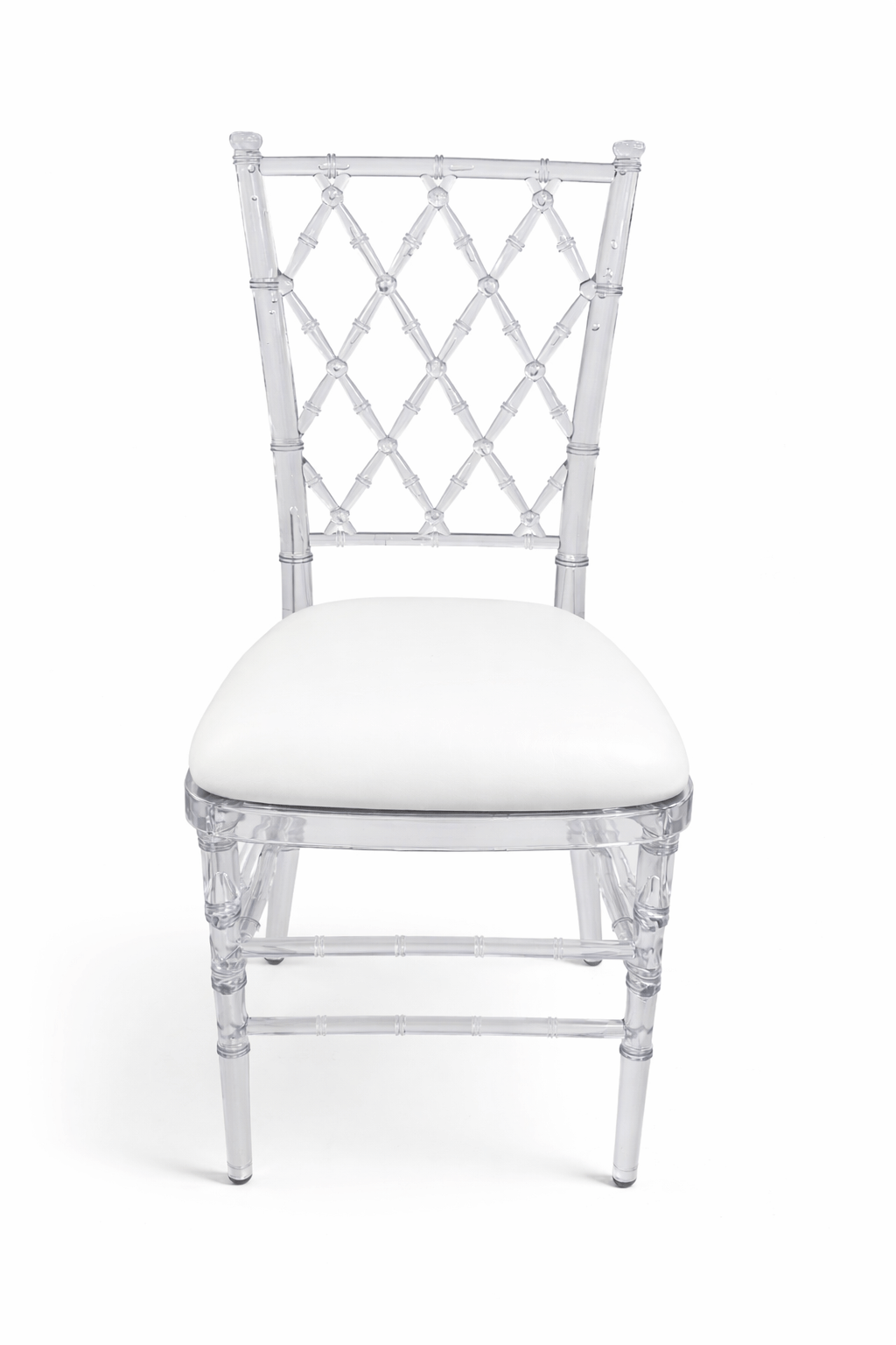 Clear Diamond Lattice Ghost Chair with Cushion