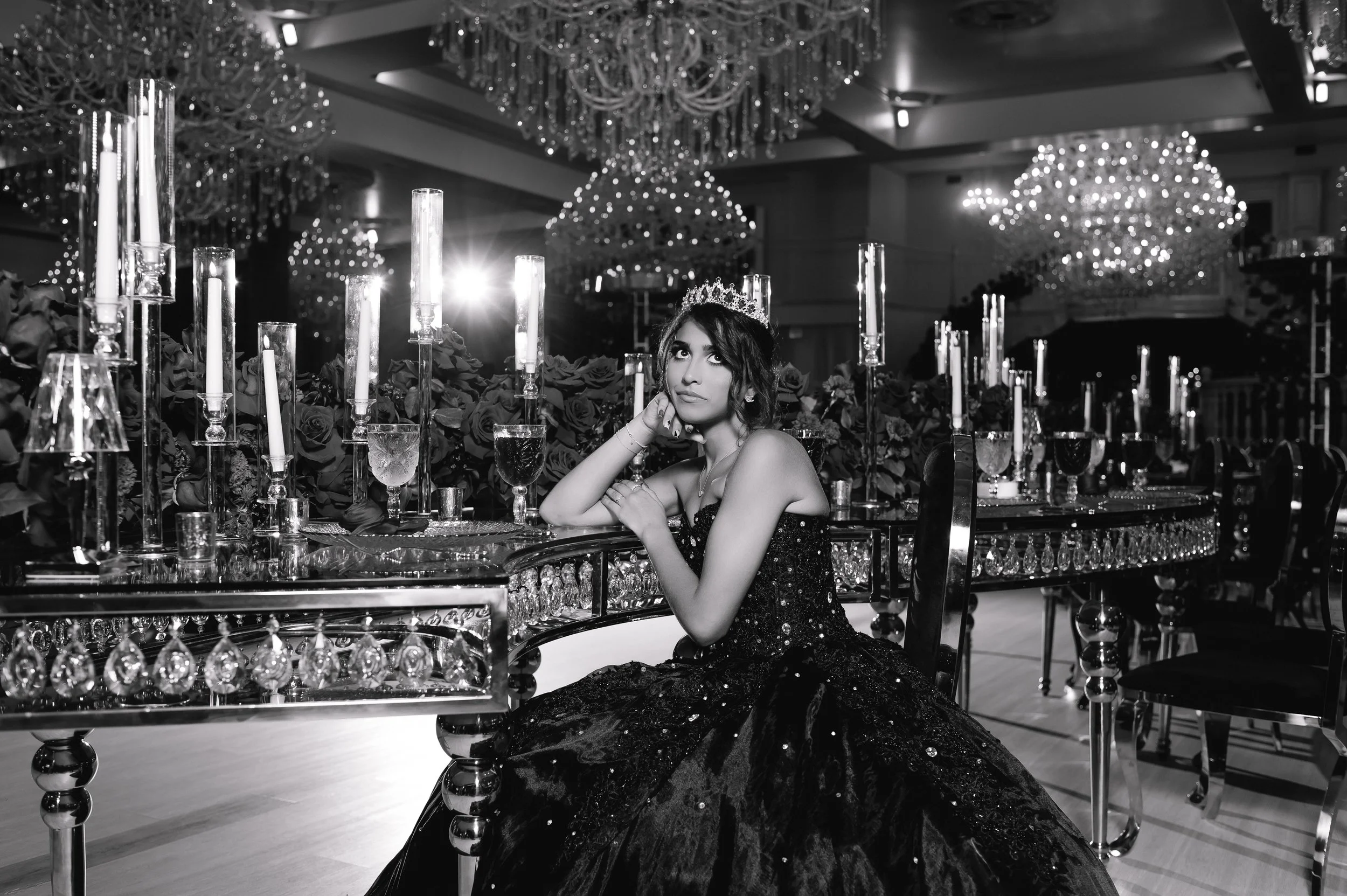 Victoria’s Quinceañera: Bold Red, Black & Gold Elegance