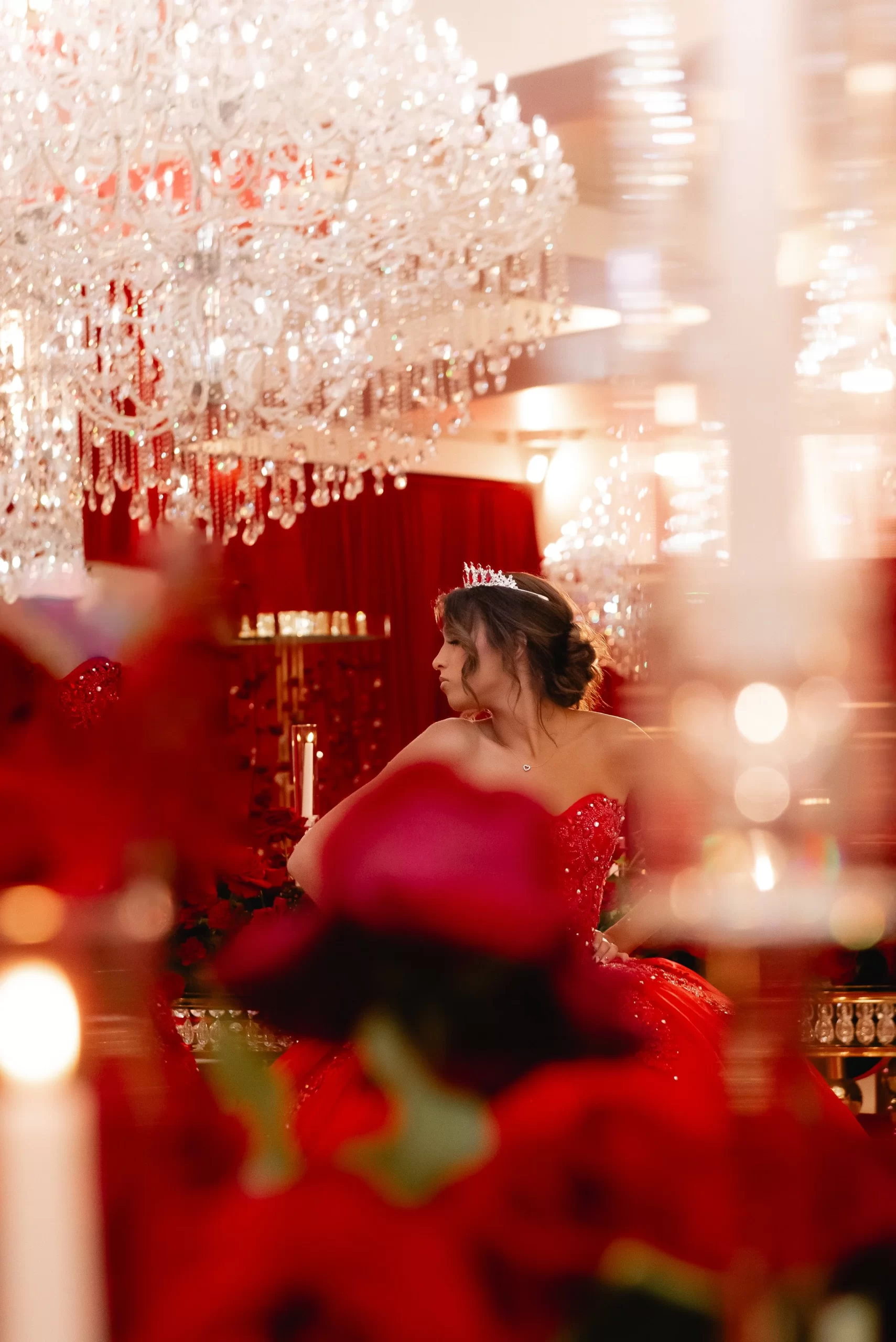 Victoria’s Quinceañera: Bold Red, Black & Gold Elegance