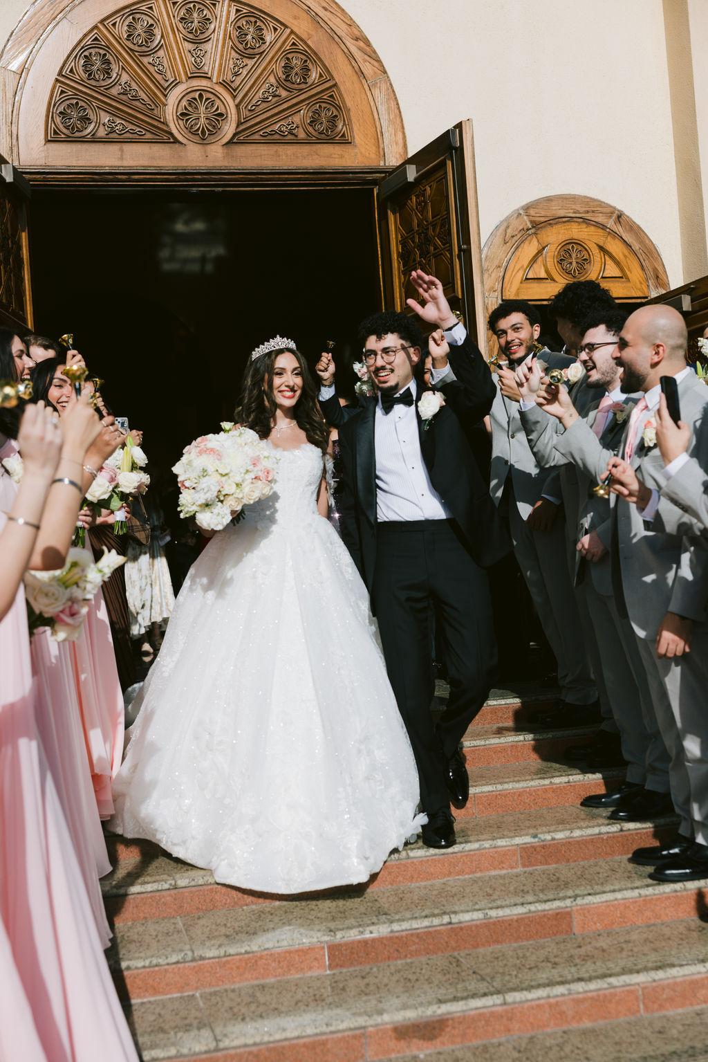 Elaine and Fadi’s wedding featured timeless white florals, romantic candlelight installations, soft draping, and elegant lounge décor, creating a refined and intimate atmosphere designed by Royal Luxury Events.