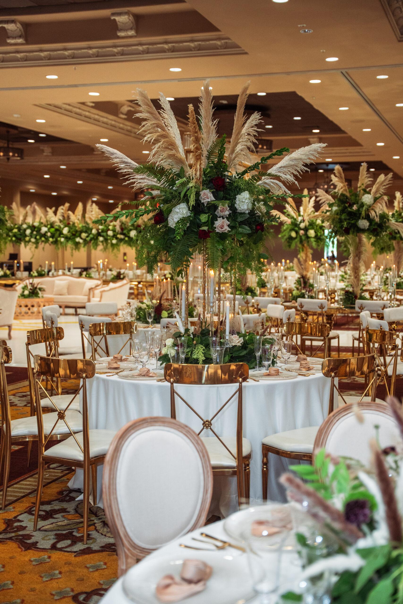 A Traditional Forest-Inspired Wedding with Pampas Grass & Gold accents in Houston Texas
