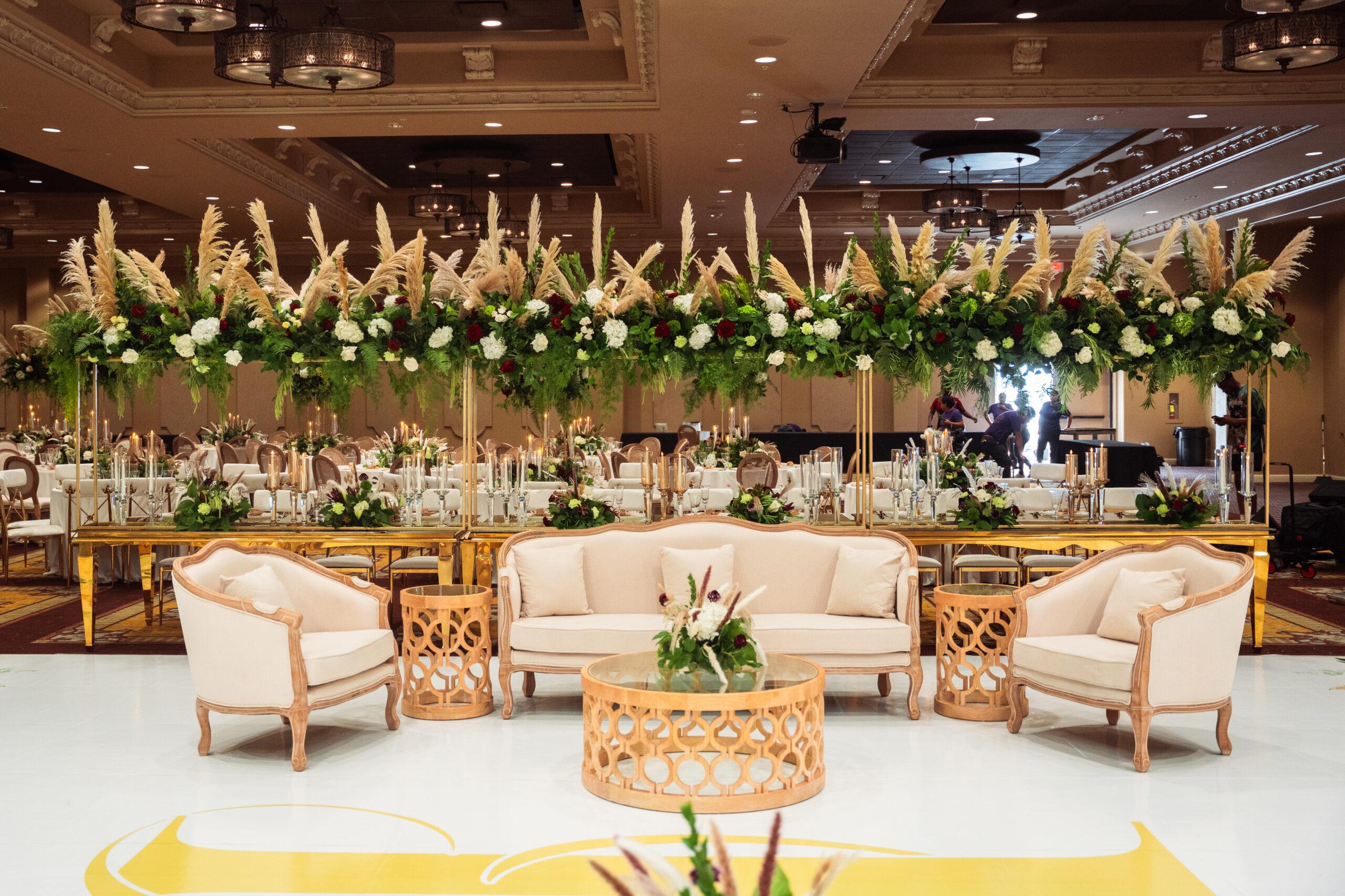 A Traditional Forest-Inspired Wedding with Pampas Grass & Gold accents in Houston Texas