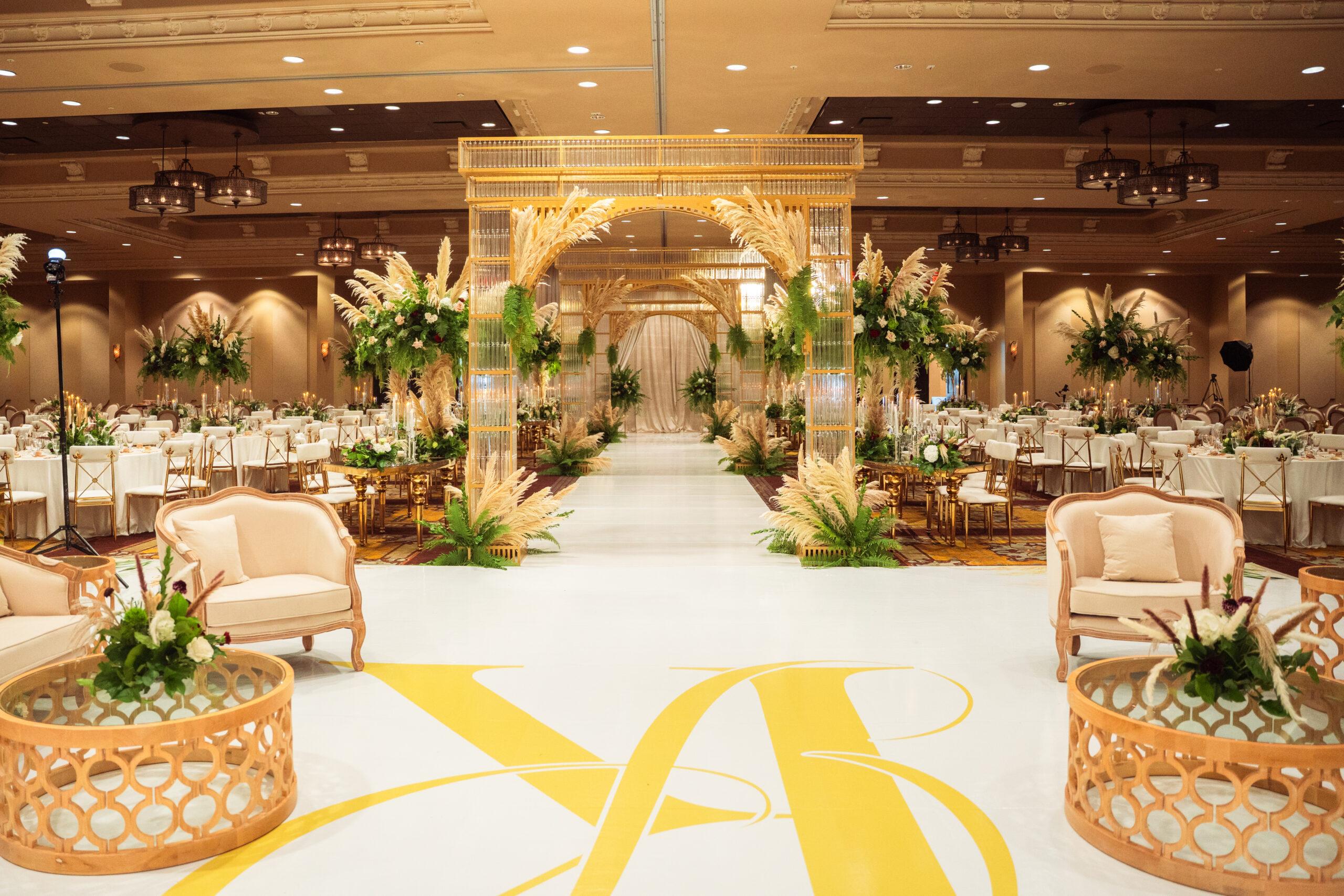 A Traditional Forest-Inspired Wedding with Pampas Grass & Gold accents in Houston Texas