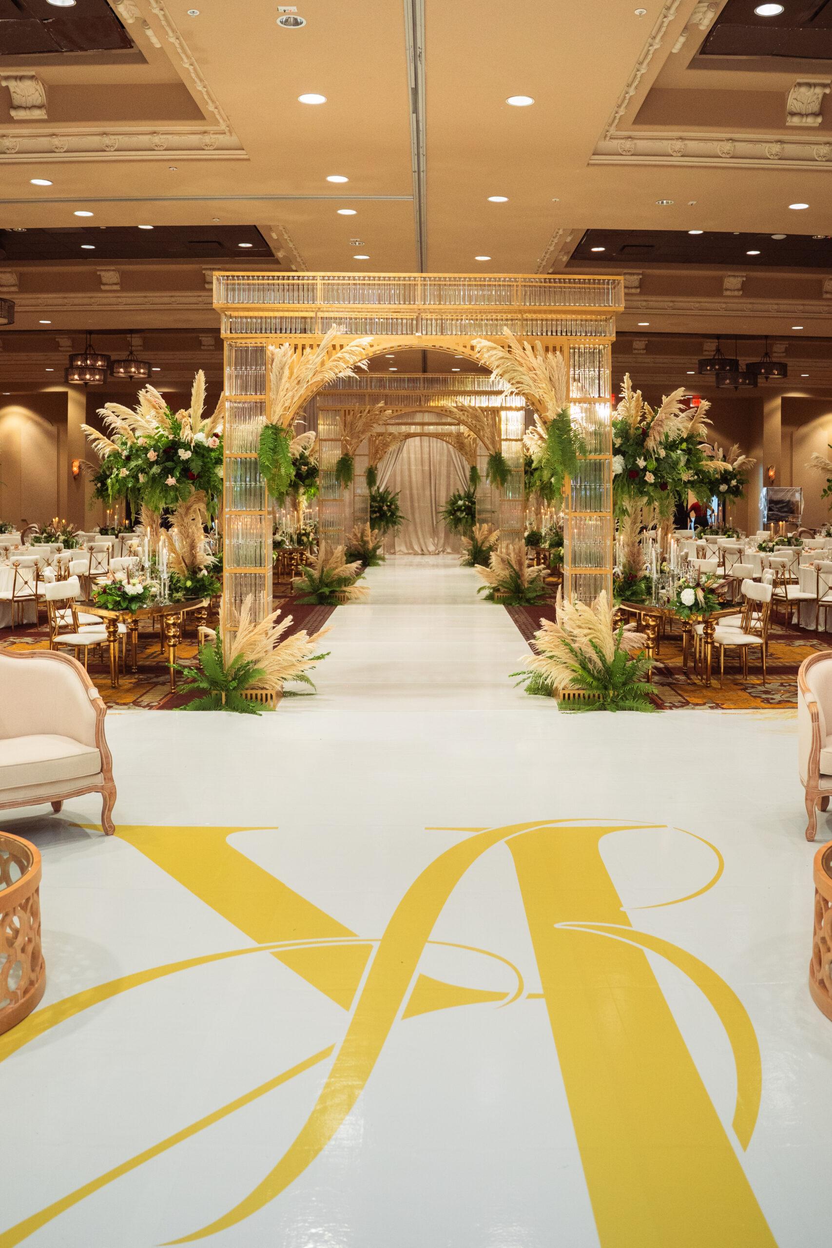 A Traditional Forest-Inspired Wedding with Pampas Grass & Gold accents in Houston Texas