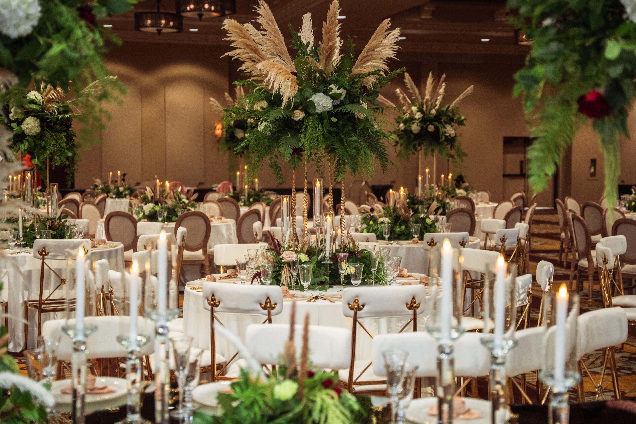A Traditional Forest-Inspired Wedding with Pampas Grass & Gold accents in Houston Texas