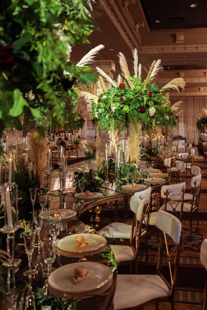 A Traditional Forest-Inspired Wedding with Pampas Grass & Gold accents in Houston Texas