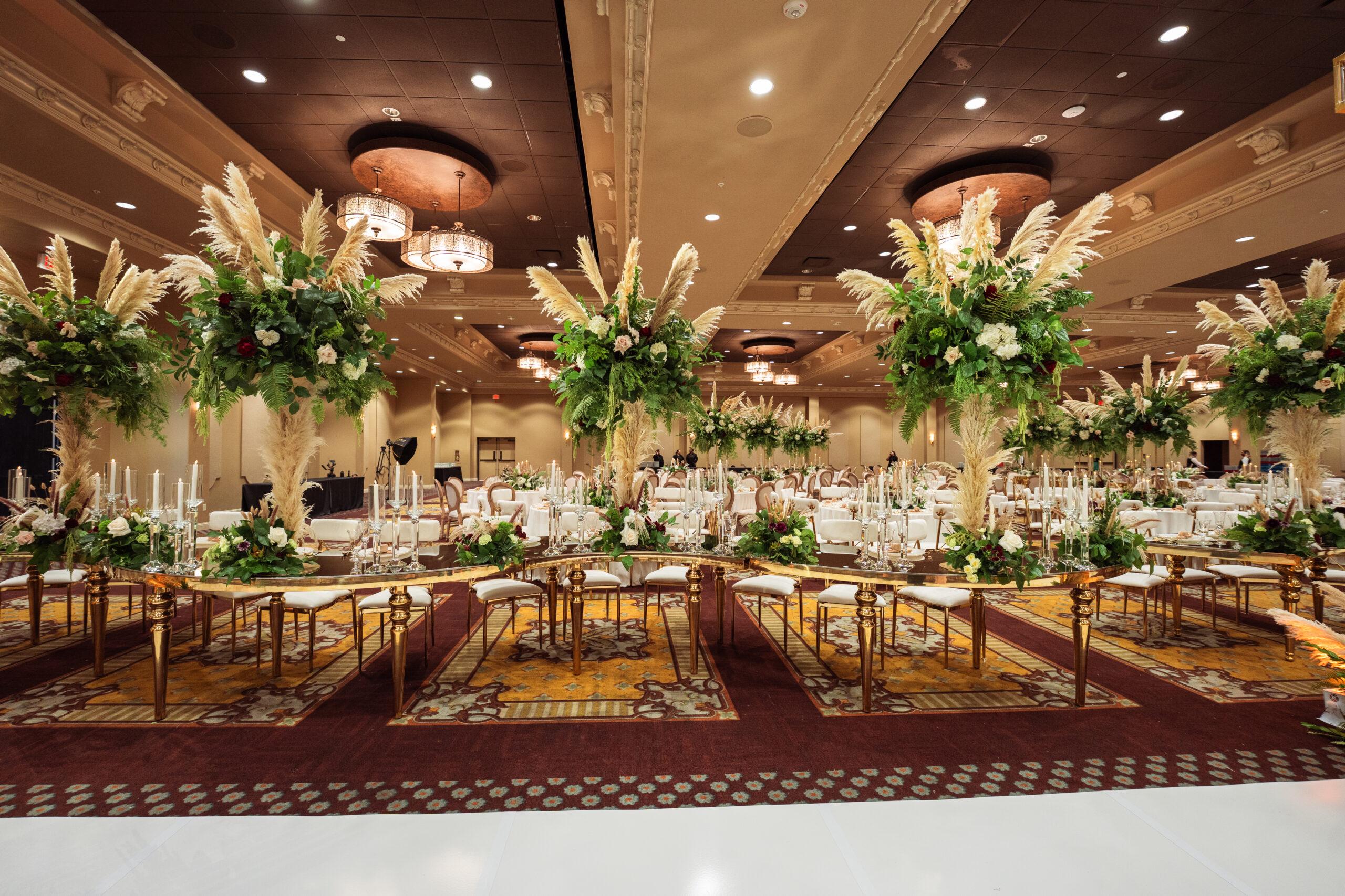 A Traditional Forest-Inspired Wedding with Pampas Grass & Gold accents in Houston Texas