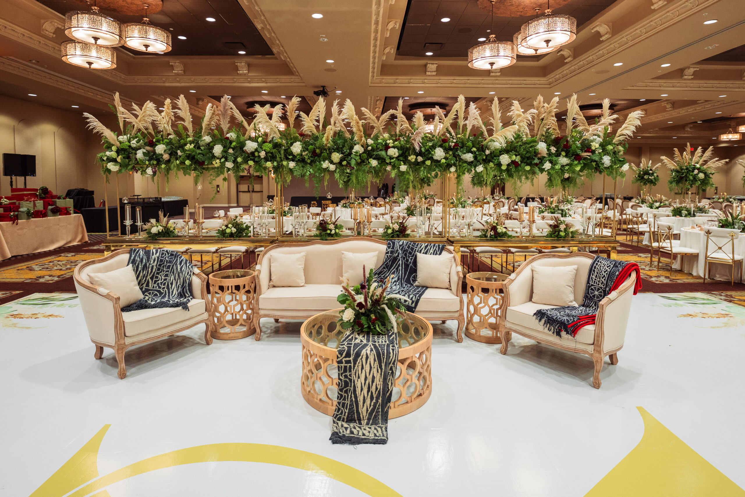 A Traditional Forest-Inspired Wedding with Pampas Grass & Gold accents in Houston Texas