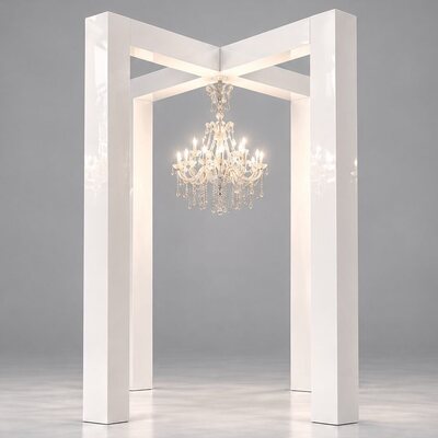 Grand White Chandelier Pavilion, 12ft x 12ft or 10ft x 10ft