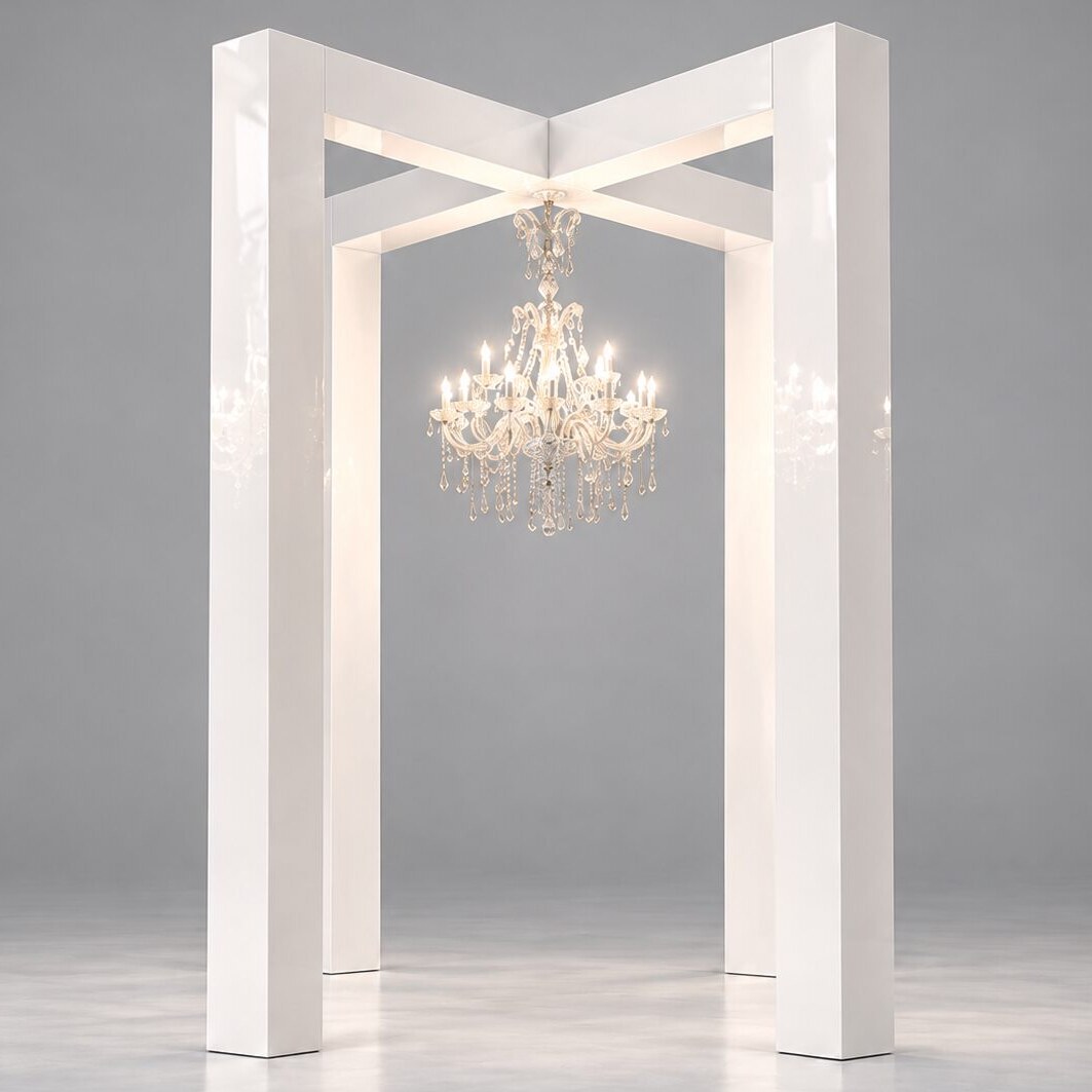 Grand White Chandelier Pavilion, 12ft x 12ft or 10ft x 10ft